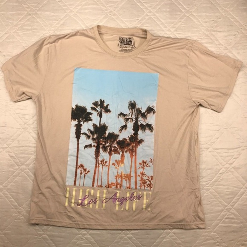 Fresh Laundry Los Angeles HIGH LIFE tan SS T shirt 2XL‎
